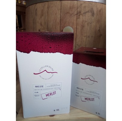 BIB IGP PAYS D'OC - CELLIER DU PIC "MERLOT" ROUGE 10 LITRES